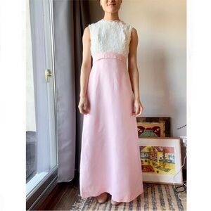 True vintage 60s 70s babydoll empire waist gown